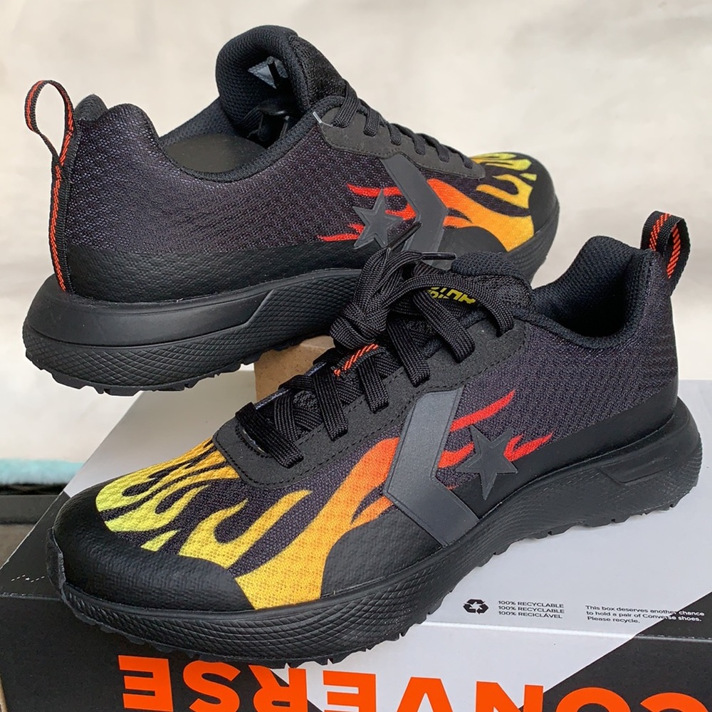 CONVERSE STAR SERIES RN OX BLACK/ENAMEL RED MENS - Picture 6 of 14